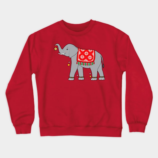 Elephant Dressed for the Holidays Crewneck Sweatshirt by PenguinCornerStore